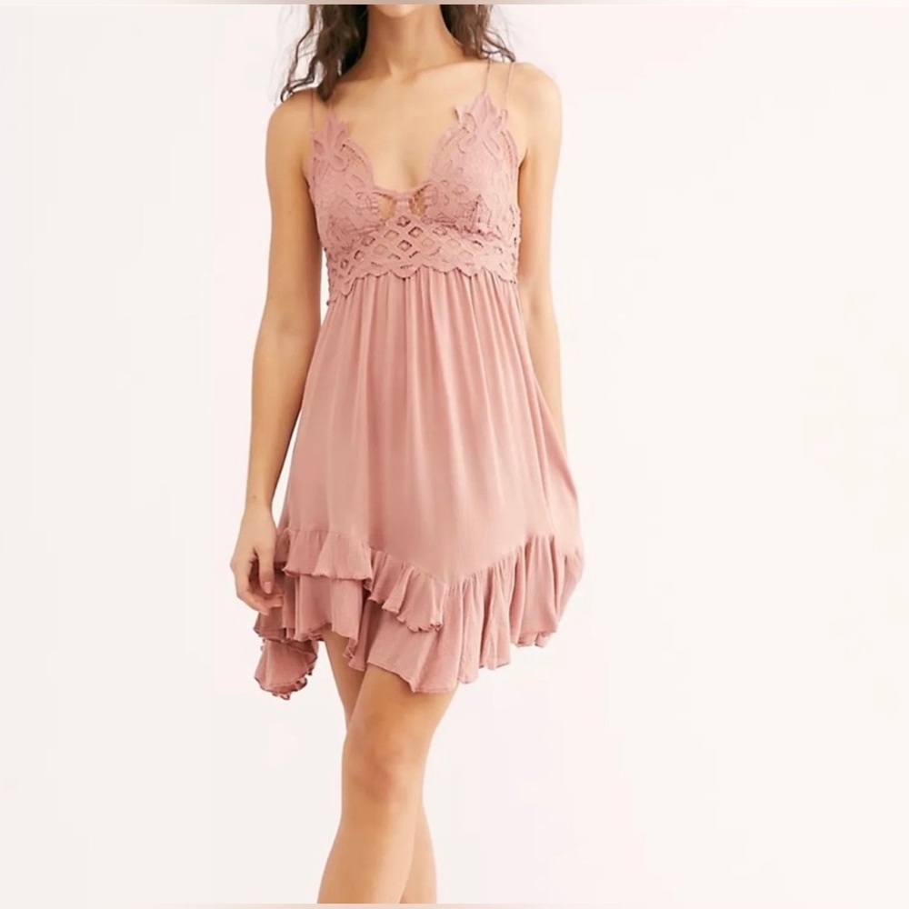 🎉sale🎉 NWT Free People Adella ballet pink mini slip dress - S - Picture 2 of 5